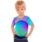 Circle Colorful Rainbow Spectrum Button Gradient Kids  Sports T-Shirt