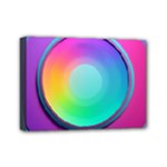 Circle Colorful Rainbow Spectrum Button Gradient Psychedelic Art Mini Canvas 7  x 5  (Stretched)