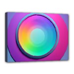 Circle Colorful Rainbow Spectrum Button Gradient Psychedelic Art Canvas 16  x 12  (Stretched)
