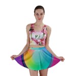 Circle Colorful Rainbow Spectrum Button Gradient Psychedelic Art Mini Skirt