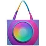 Circle Colorful Rainbow Spectrum Button Gradient Psychedelic Art Mini Tote Bag