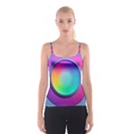 Circle Colorful Rainbow Spectrum Button Gradient Psychedelic Art Spaghetti Strap Top