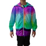 Circle Colorful Rainbow Spectrum Button Gradient Psychedelic Art Kids  Hooded Windbreaker