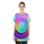 Circle Colorful Rainbow Spectrum Button Gradient Psychedelic Art Skirt Hem Sports Top