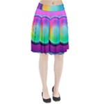 Circle Colorful Rainbow Spectrum Button Gradient Psychedelic Art Pleated Skirt