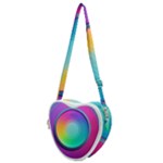 Circle Colorful Rainbow Spectrum Button Gradient Psychedelic Art Heart Shoulder Bag