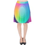 Circle Colorful Rainbow Spectrum Button Gradient Psychedelic Art Velvet High Waist Skirt