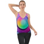 Circle Colorful Rainbow Spectrum Button Gradient Psychedelic Art Chiffon Cami