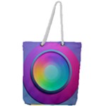 Circle Colorful Rainbow Spectrum Button Gradient Psychedelic Art Full Print Rope Handle Tote (Large)