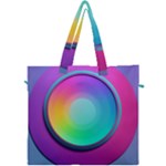 Circle Colorful Rainbow Spectrum Button Gradient Psychedelic Art Canvas Travel Bag