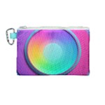 Circle Colorful Rainbow Spectrum Button Gradient Psychedelic Art Canvas Cosmetic Bag (Medium)