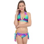 Circle Colorful Rainbow Spectrum Button Gradient Psychedelic Art Tie It Up Bikini Set