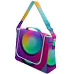Circle Colorful Rainbow Spectrum Button Gradient Psychedelic Art Box Up Messenger Bag