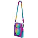 Circle Colorful Rainbow Spectrum Button Gradient Psychedelic Art Multi Function Travel Bag