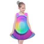 Circle Colorful Rainbow Spectrum Button Gradient Psychedelic Art Kids  Summer Dress