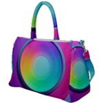 Circle Colorful Rainbow Spectrum Button Gradient Psychedelic Art Duffel Travel Bag