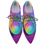 Circle Colorful Rainbow Spectrum Button Gradient Psychedelic Art Pointed Oxford Shoes