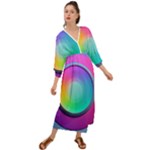 Circle Colorful Rainbow Spectrum Button Gradient Psychedelic Art Grecian Style  Maxi Dress