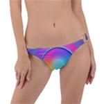 Circle Colorful Rainbow Spectrum Button Gradient Psychedelic Art Ring Detail Bikini Bottoms