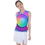 Circle Colorful Rainbow Spectrum Button Gradient Psychedelic Art Women s Sleeveless Sports Top