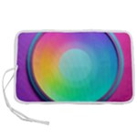 Circle Colorful Rainbow Spectrum Button Gradient Psychedelic Art Pen Storage Case (M)