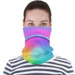 Circle Colorful Rainbow Spectrum Button Gradient Psychedelic Art Face Seamless Bandana (Adult)