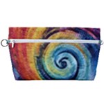 Cosmic Rainbow Quilt Artistic Swirl Spiral Forest Silhouette Fantasy Handbag Organizer