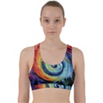 Cosmic Rainbow Quilt Artistic Swirl Spiral Forest Silhouette Fantasy Back Weave Sports Bra