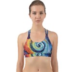 Cosmic Rainbow Quilt Artistic Swirl Spiral Forest Silhouette Fantasy Back Web Sports Bra