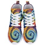 Cosmic Rainbow Quilt Artistic Swirl Spiral Forest Silhouette Fantasy Women s Lightweight High Top Sneakers