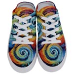 Cosmic Rainbow Quilt Artistic Swirl Spiral Forest Silhouette Fantasy Half Slippers