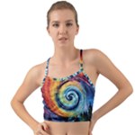 Cosmic Rainbow Quilt Artistic Swirl Spiral Forest Silhouette Fantasy Mini Tank Bikini Top