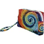 Cosmic Rainbow Quilt Artistic Swirl Spiral Forest Silhouette Fantasy Wristlet Pouch Bag (Small)