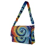Cosmic Rainbow Quilt Artistic Swirl Spiral Forest Silhouette Fantasy Full Print Messenger Bag (M)