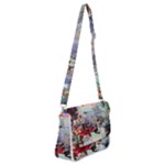 Digital Computer Technology Office Information Modern Media Web Connection Art Creatively Colorful C Shoulder Bag with Back Zipper