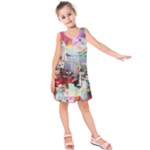 Digital Computer Technology Office Information Modern Media Web Connection Art Creatively Colorful C Kids  Sleeveless Dress