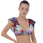 Digital Computer Technology Office Information Modern Media Web Connection Art Creatively Colorful C Plunge Frill Sleeve Bikini Top