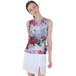 Digital Computer Technology Office Information Modern Media Web Connection Art Creatively Colorful C Women s Sleeveless Sports Top