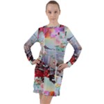 Digital Computer Technology Office Information Modern Media Web Connection Art Creatively Colorful C Long Sleeve Hoodie Dress