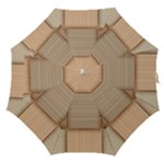 Wooden Wickerwork Texture Square Pattern Straight Umbrellas