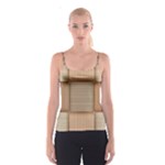 Wooden Wickerwork Texture Square Pattern Spaghetti Strap Top