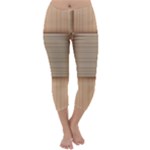 Wooden Wickerwork Texture Square Pattern Capri Winter Leggings 