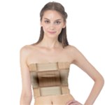 Wooden Wickerwork Texture Square Pattern Tube Top