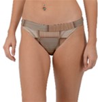 Wooden Wickerwork Texture Square Pattern Band Bikini Bottoms