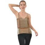 Wooden Wickerwork Texture Square Pattern Chiffon Cami