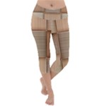 Wooden Wickerwork Texture Square Pattern Lightweight Velour Capri Yoga Leggings
