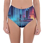 Digital Art Artwork Illustration Vector Buiding City Reversible High-Waist Bikini Bottoms
