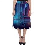 Digital Art Artwork Illustration Vector Buiding City Classic Midi Skirt