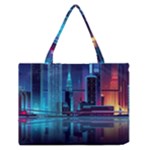 Digital Art Artwork Illustration Vector Buiding City Zipper Medium Tote Bag