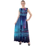 Digital Art Artwork Illustration Vector Buiding City Chiffon Mesh Boho Maxi Dress